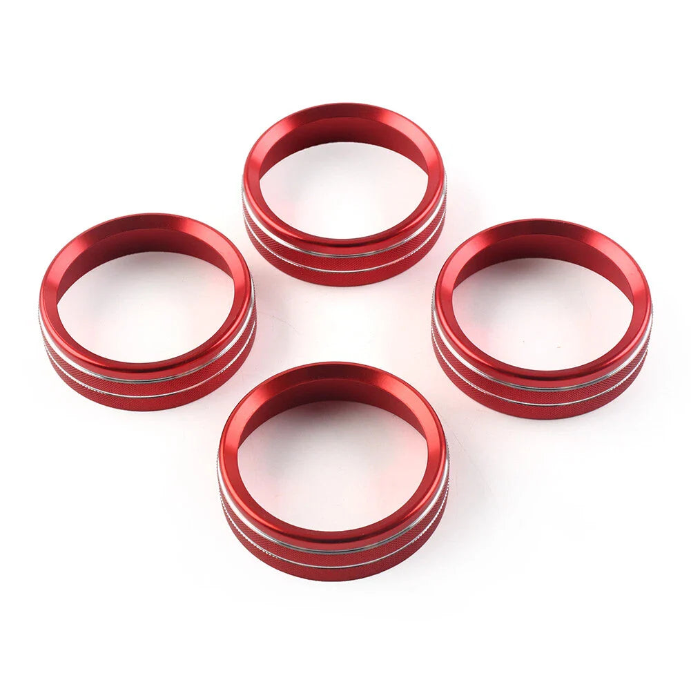 4x Air Conditioner Switch Knob Trim for Ford F150 XLT (2015-2020) Red