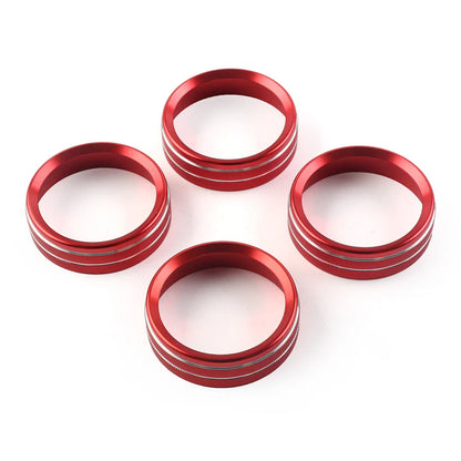 4x Air Conditioner Switch Knob Trim for Ford F150 XLT (2015-2020) Red