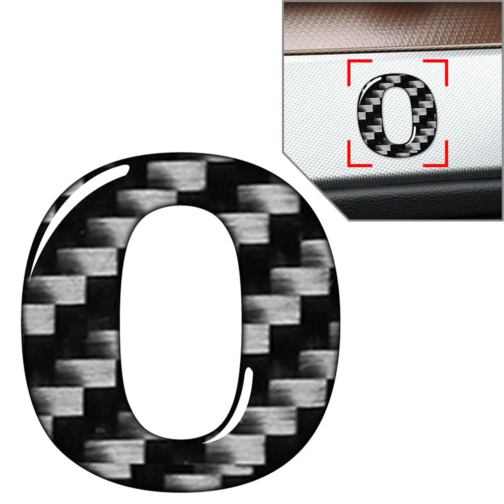 1pc Carbon Black Window Door Wall Car Badge Emblem Decal Sign