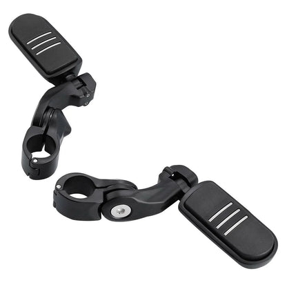 1-1/4" Matte Black Short Angled Highway Bar Footpeg Clamps for Car Model