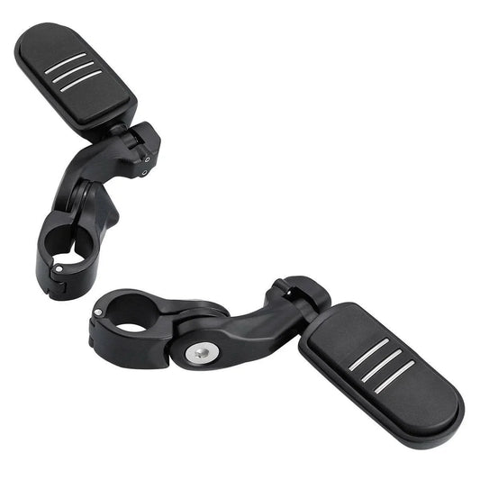 1-1/4" Matte Black Short Angled Highway Bar Footpeg Clamps for Car Model