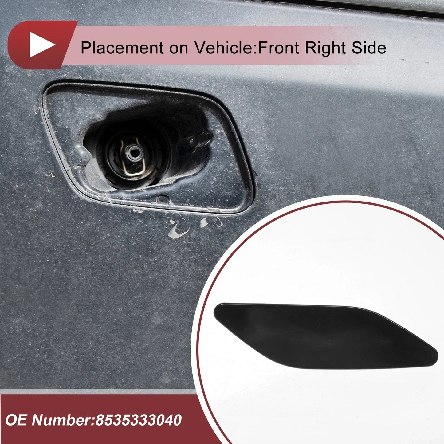 Front Right Washer Nozzle Cover for Lexus ES300h (2019-2022) Unpainted 1 x