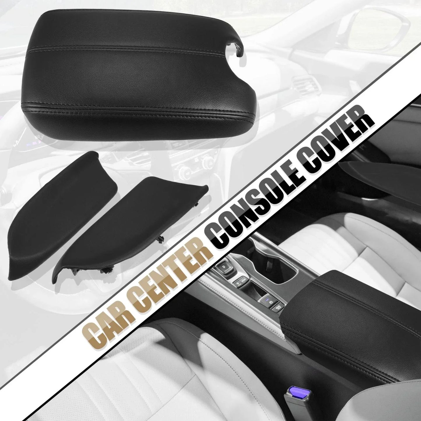 Car Center Console Cover Kit for Honda Accord (2008-2012) - Black