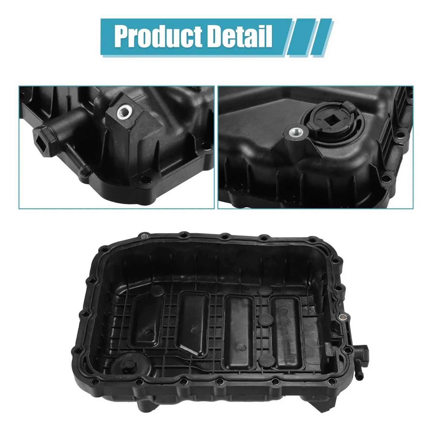 Oil Pan Cover for Hyundai Santa Fe 2013-2018 (2 x Plastic Black)