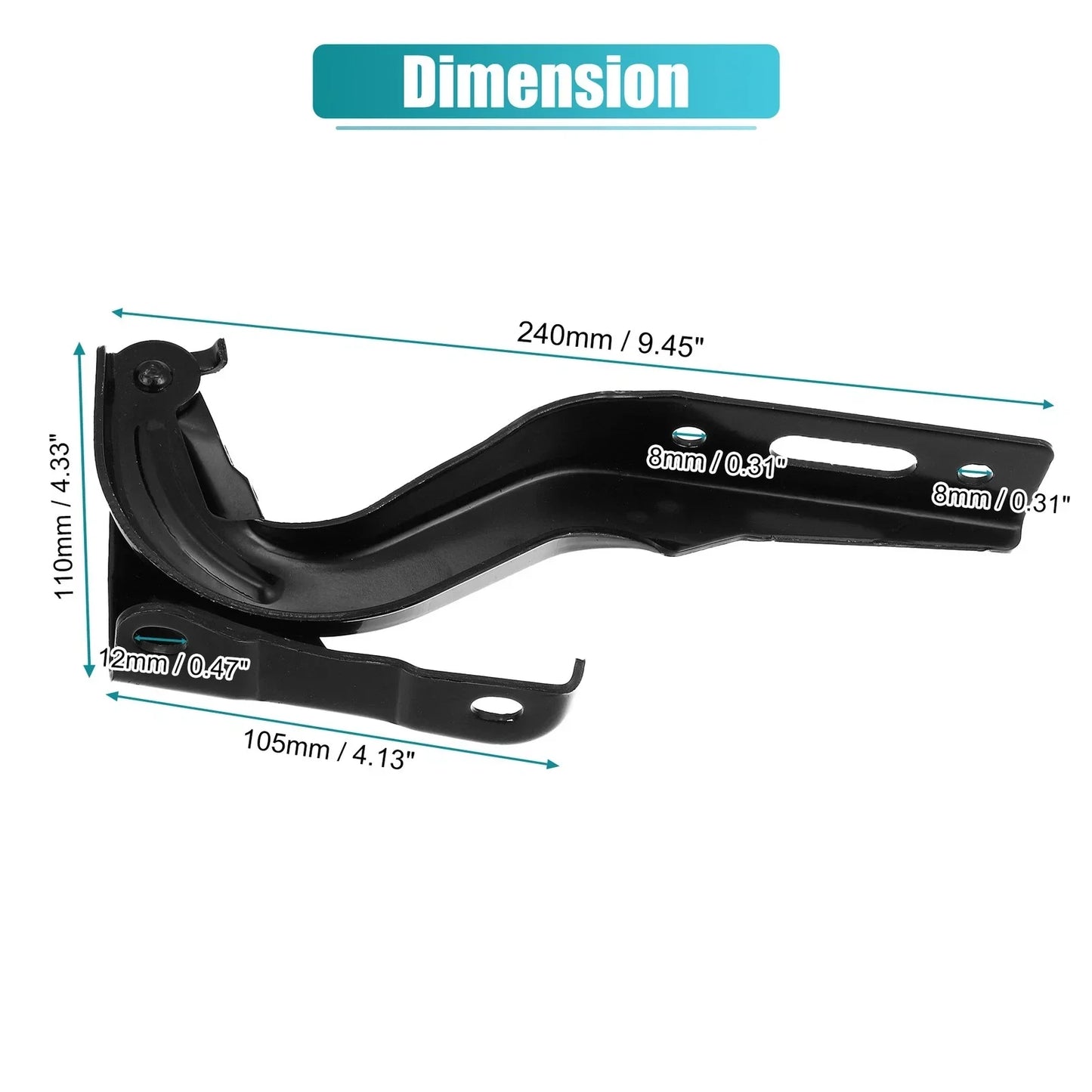 Hood Hinge 2 x Black for Honda (60120-SWA-000ZZ)