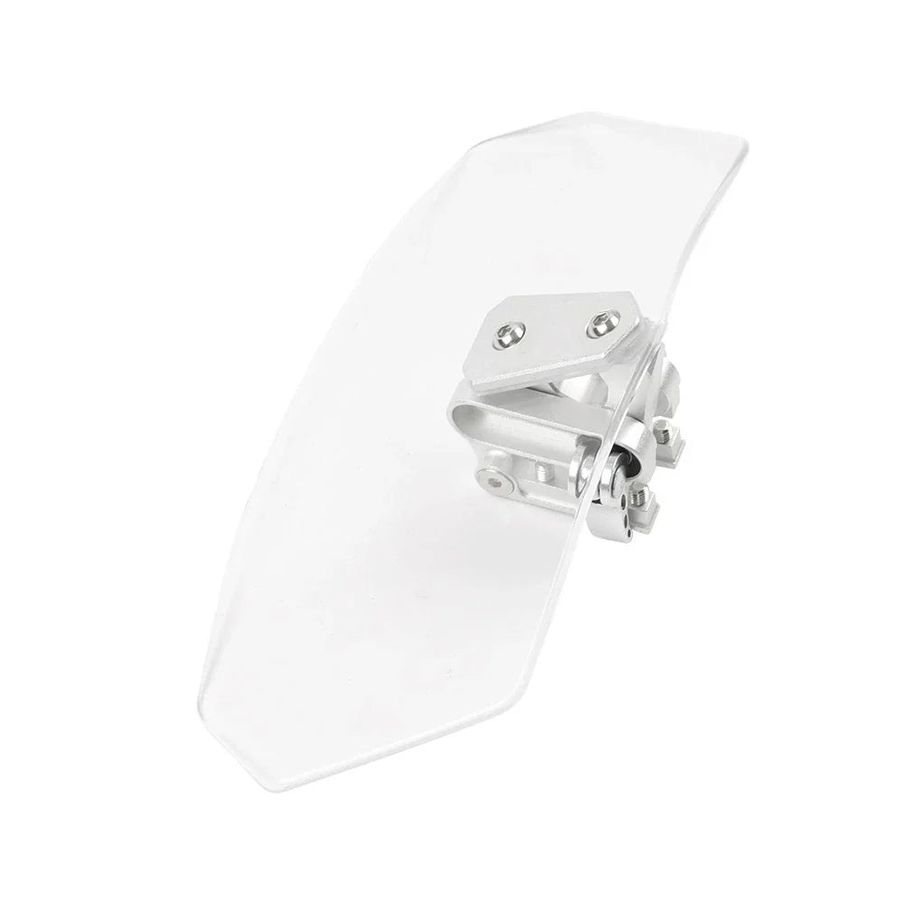 Clear & Chrome Adjustable Clip-On Windshield Air Deflector for Car