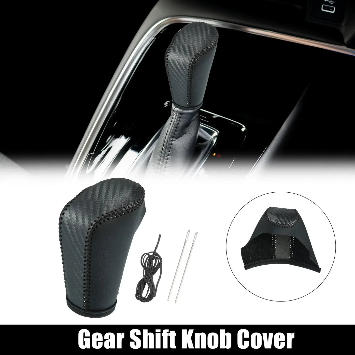 Gear Shift Knob Cover for Honda Accord (2018-2023) - Carbon Fiber Pattern Black