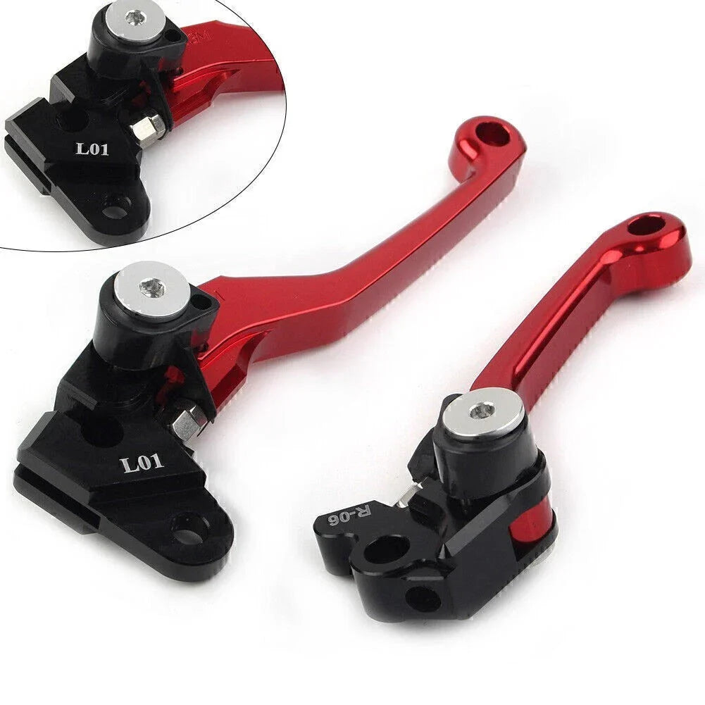 RED Pivot Brake Clutch Levers for HONDA CRF125R CRF150R CRF250R CRF450R (97-21)