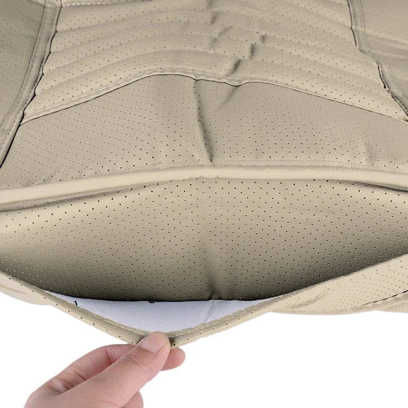 Beige PU Car Front Seat Mat Cushion