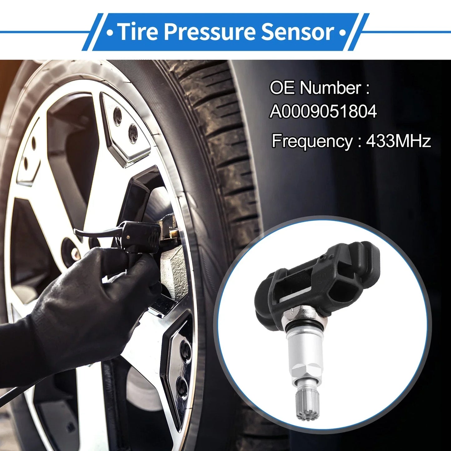 Tire Pressure Sensor for Mercedes-Benz C250 (2012-2015) 1 x 433MHz