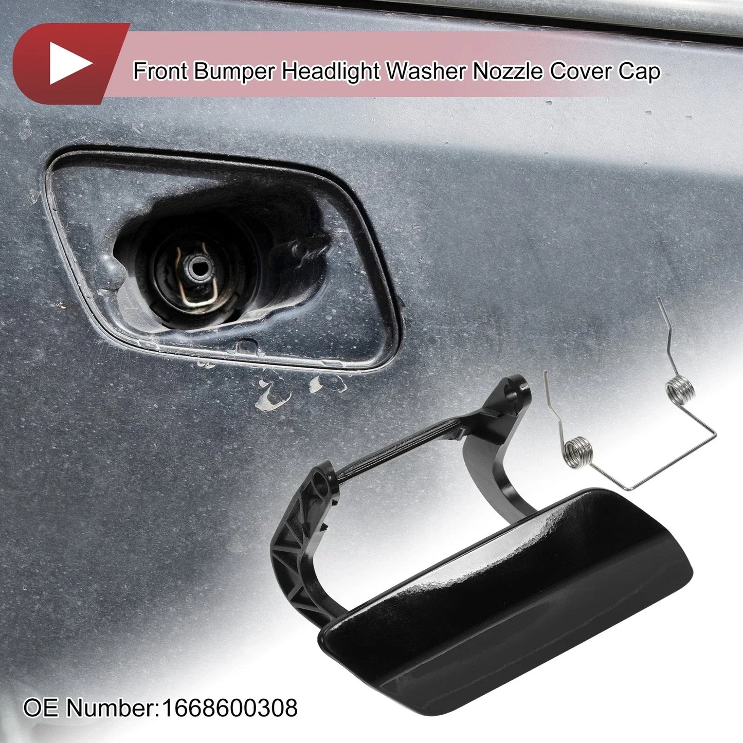 Front Right Washer Nozzle Cover for Mercedes-Benz GL350 (2013-2016) Black