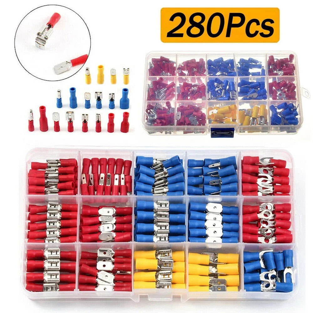 Assorted Crimp Spade Terminal / 280Pcs / Insulated Wire Connectors for UK
