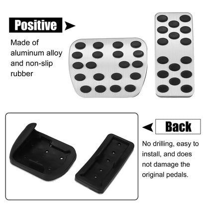 Silver Tone Brake Accelerator Pedal Pad Kit for Mercedes-Benz A B CLA GL R Class (2013-2020)