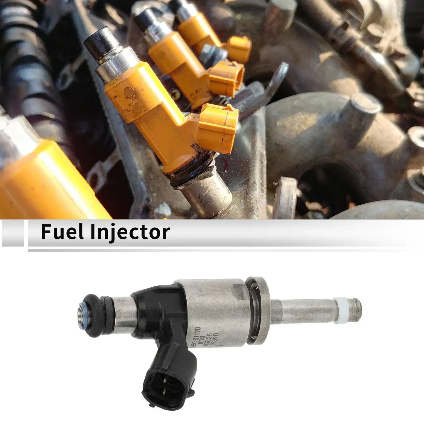 Fuel Injector for LEXUS GS350 2016-2019 1 x Black Silver Tone