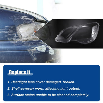 Car Headlight Clear Lens Cover for Mercedes Benz E Class (2010-2016)