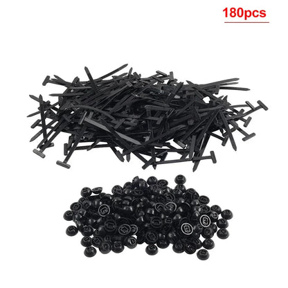 180Pcs Zip Tie Cable Buckle Fasteners for Car Daily Fixing