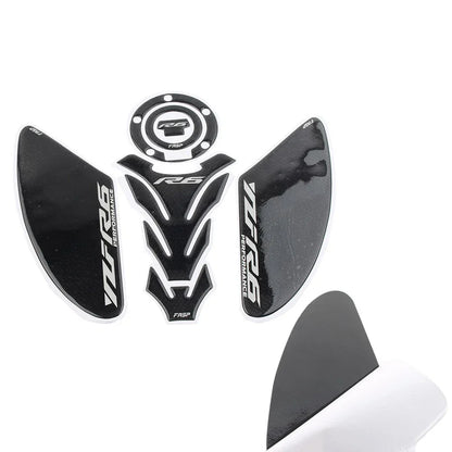 3D Carbon Fiber Tank Pad Traction Decal Set for Yamaha YZF-R6 (2006-2023)