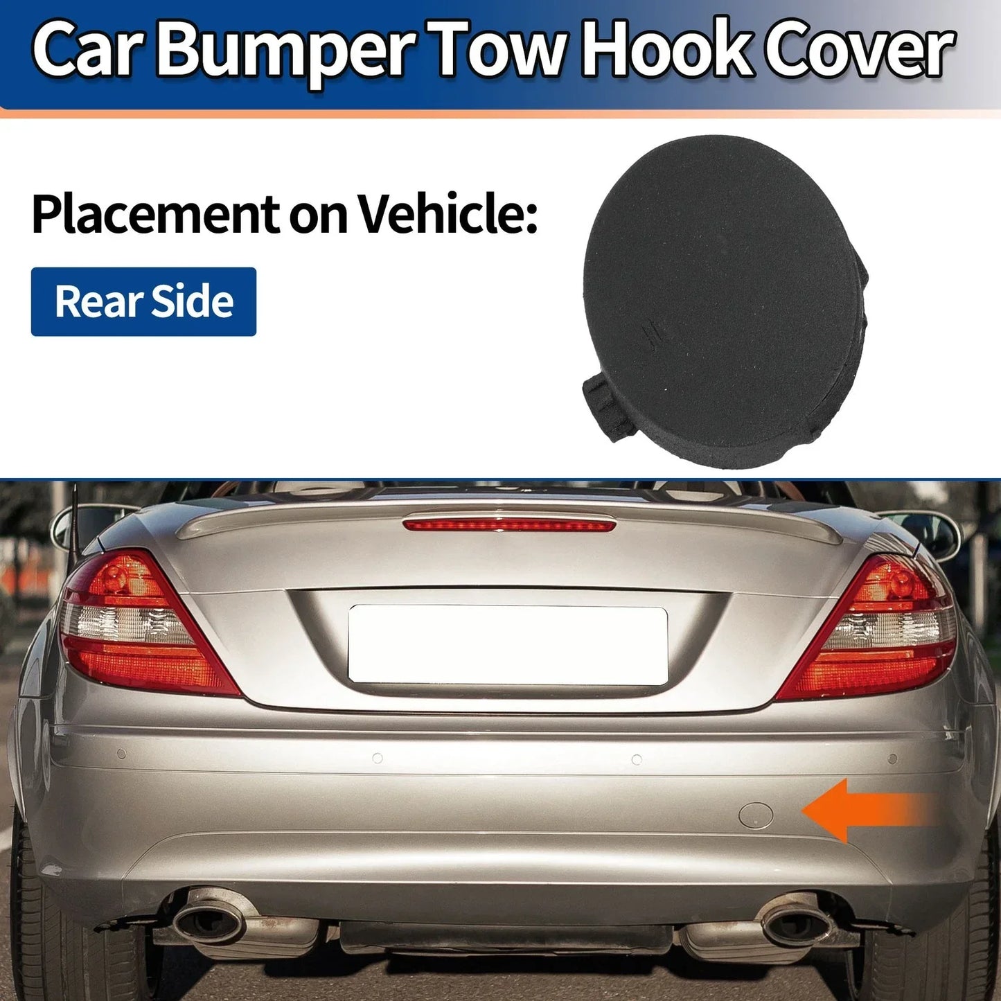 Rear Side Bumper Tow Hook Cover for Mercedes-Benz (2008-2012) Unpainted
