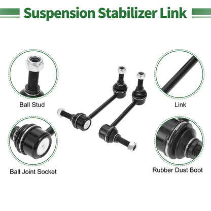 4pcs Front Suspension Kit Outer Tie Rod Ends & Sway Bar Links for Dodge Durango