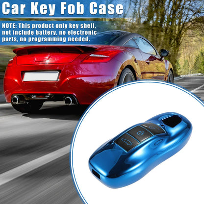 3 Button Car Remote Key Fob Cover for Porsche Macan (2014-2022) TPU Blue