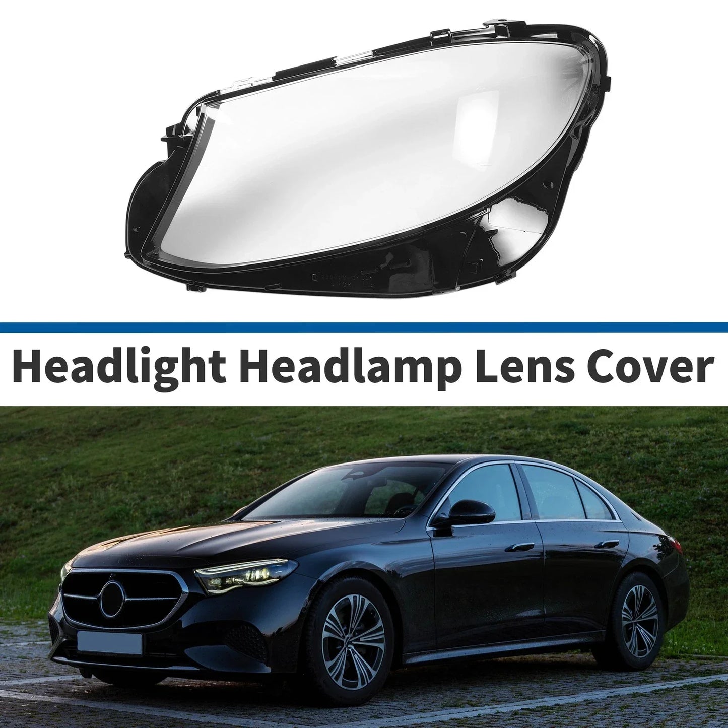 Car Front Left Headlight Lens Cover for Mercedes-Benz E-Class (2016-2021)