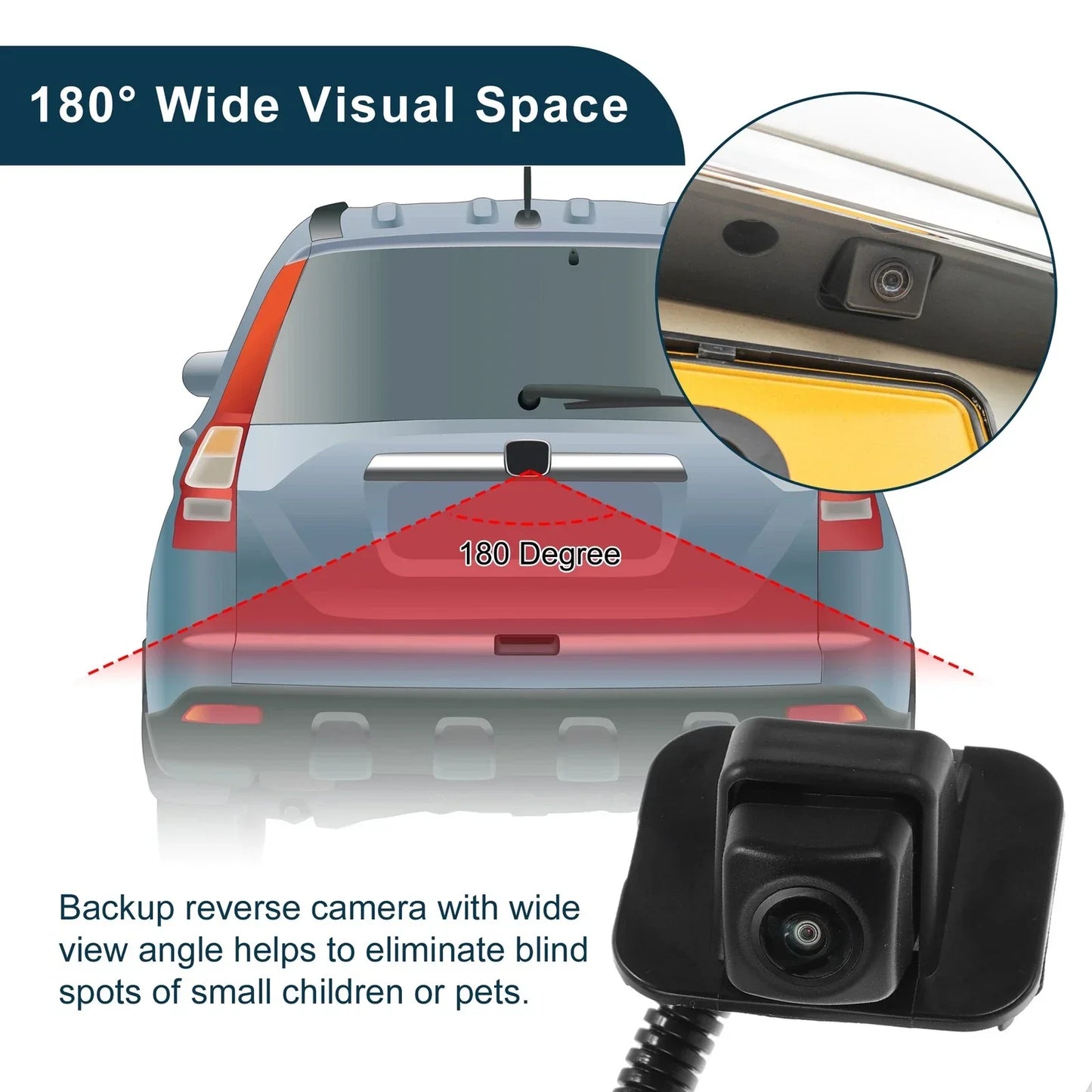 Rear View Camera 120-180 Degree for Honda Accord CR1 CR2 (2018-2023)