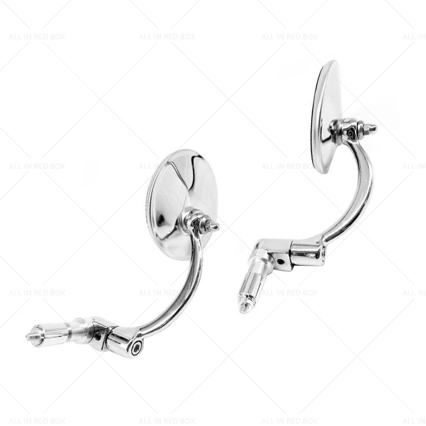 Chrome Round Rearview Bar End Mirror for Motorcycle Chopper Racer