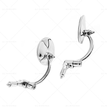 Chrome Round Rearview Bar End Mirror for Motorcycle Chopper Racer