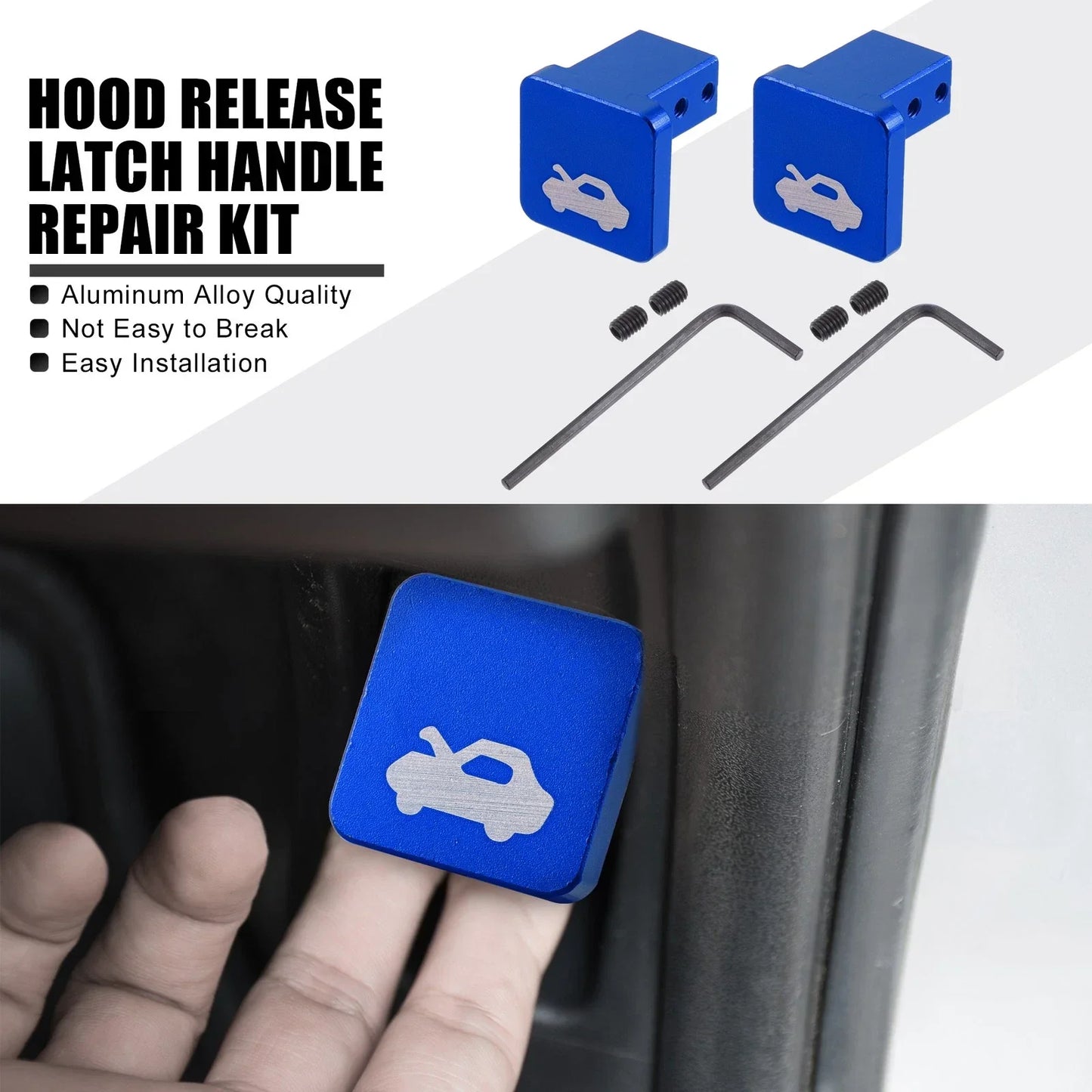 Car Hood Release Latch Handle Repair Kit for Honda CRV (1997-2006) Blue