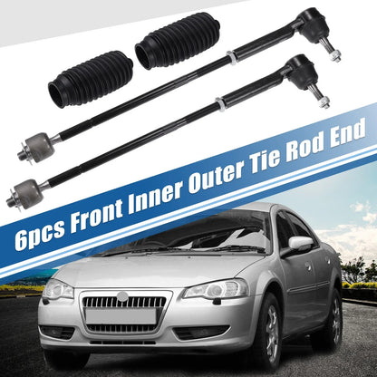 6pcs Front Inner Outer Tie Rod Ends for Dodge Grand Caravan (2008-2020)