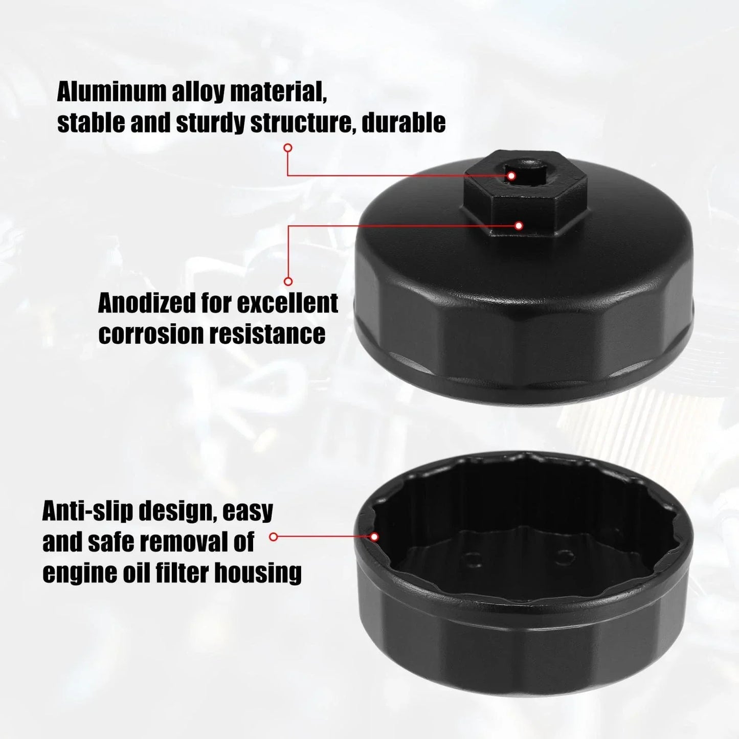74mm 14 Flute Oil Filter Wrench Socket Remover for Mercedes Benz