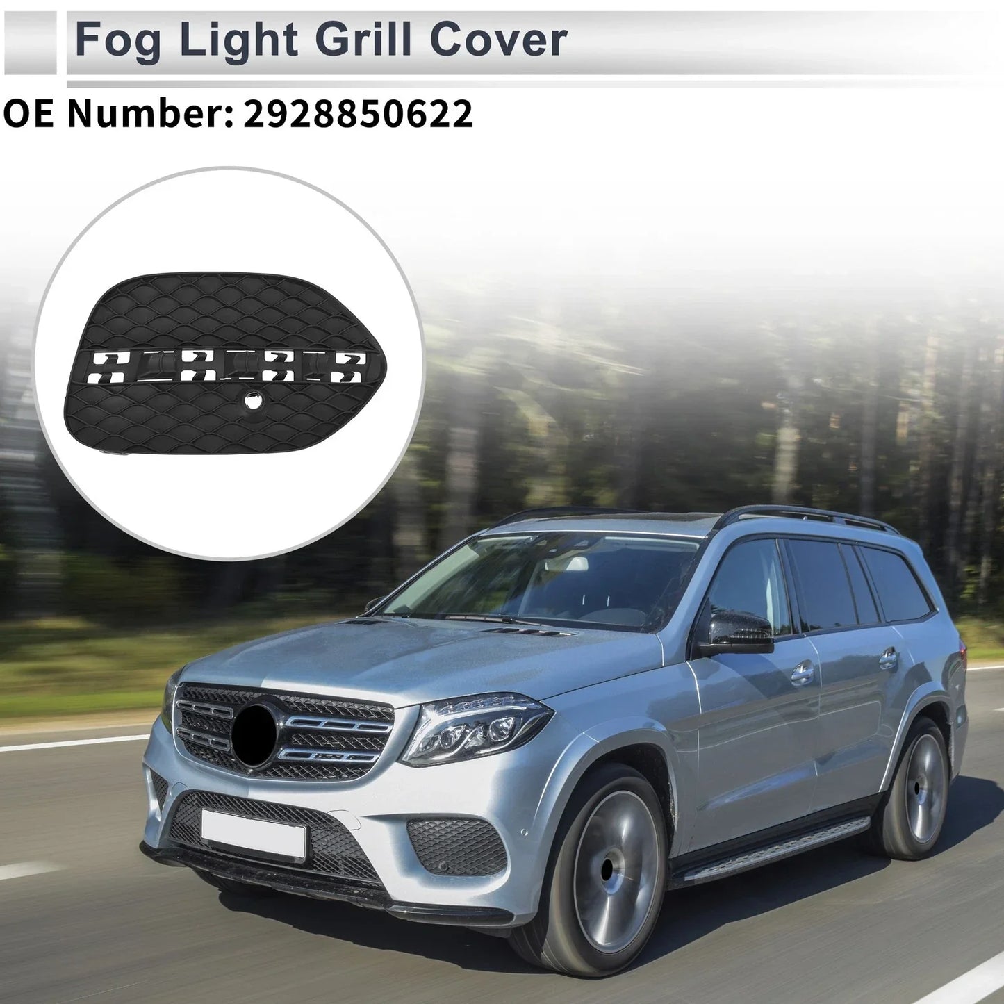 Front Right Fog Light Grill for Mercedes-Benz GLE350 (2016-2023) Black
