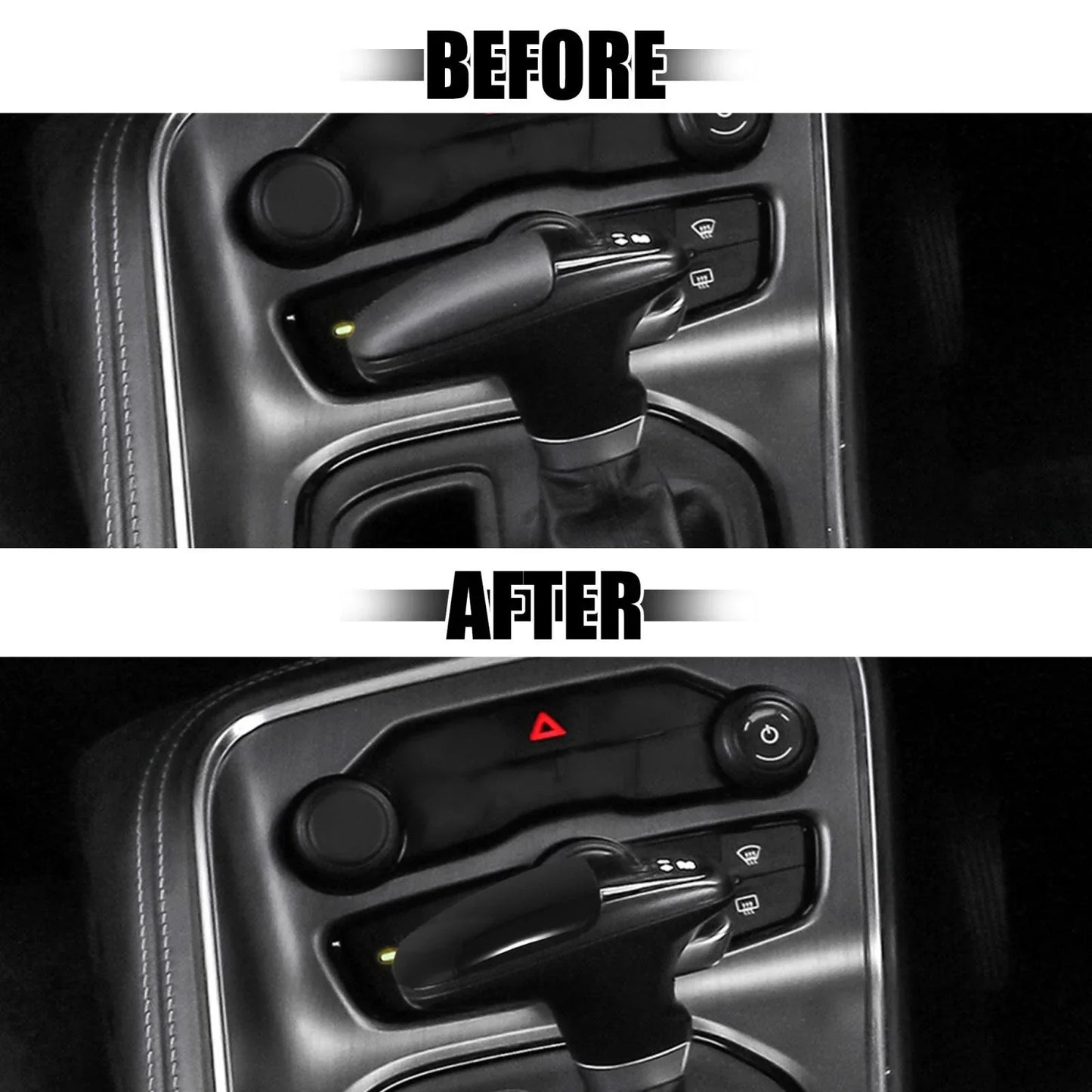 Black Gear Shift Trim Knob Cover for Dodge Interior Accessories