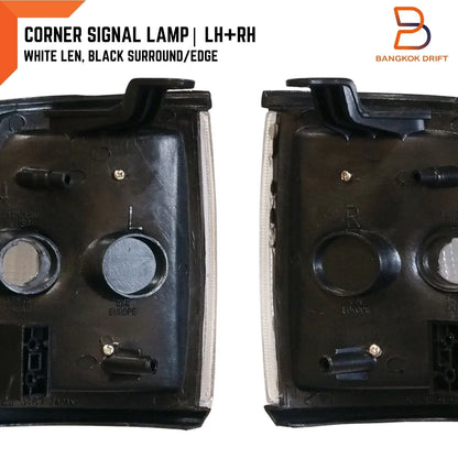 White Lens Black Trim Front Corner Signal Light for Holden Rodeo (91-97)