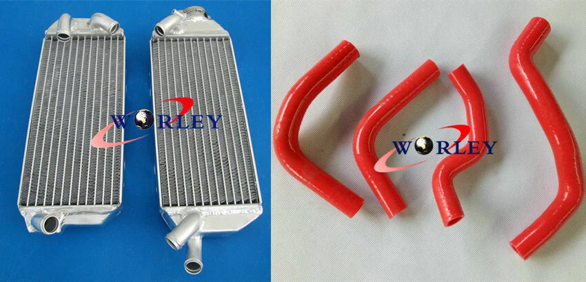 Aluminum Radiator & Red Hose for Suzuki DRZ400E (2002-2007)