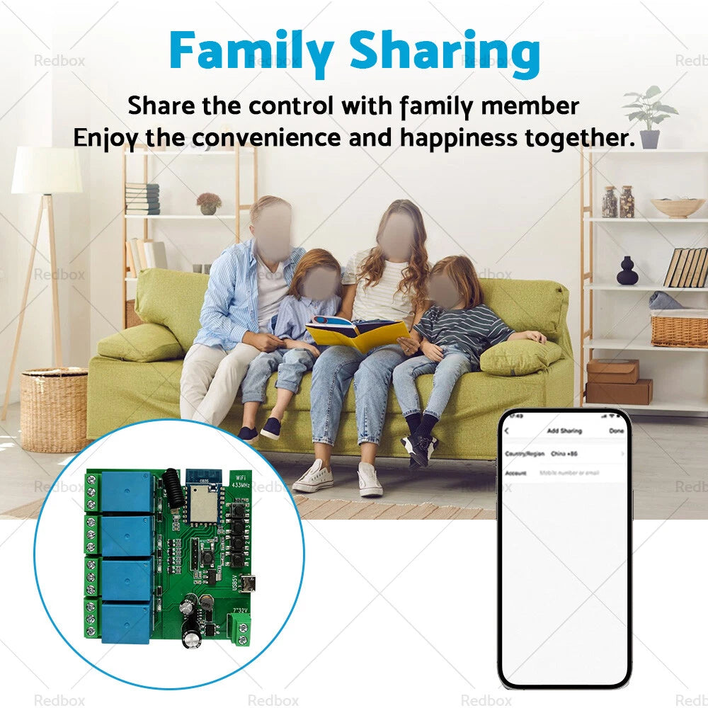 4 Channel Relay Module for WIFI Bluetooth-Compatible Development Board