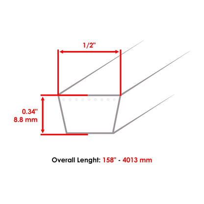 Deck Belt Replacement for Simplicity ZT21546 ZT2246 (1994–2010)
