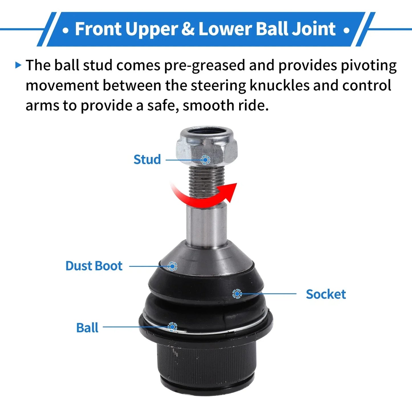 2 x Front & Rear Lower Ball Joints for Dodge Durango (2011-2023)