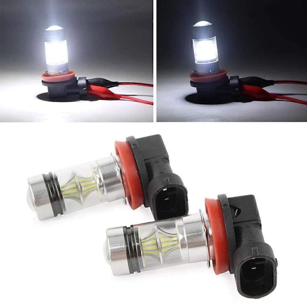 High Power 100W H8 H11 LED Fog Driving Light Bulbs  White