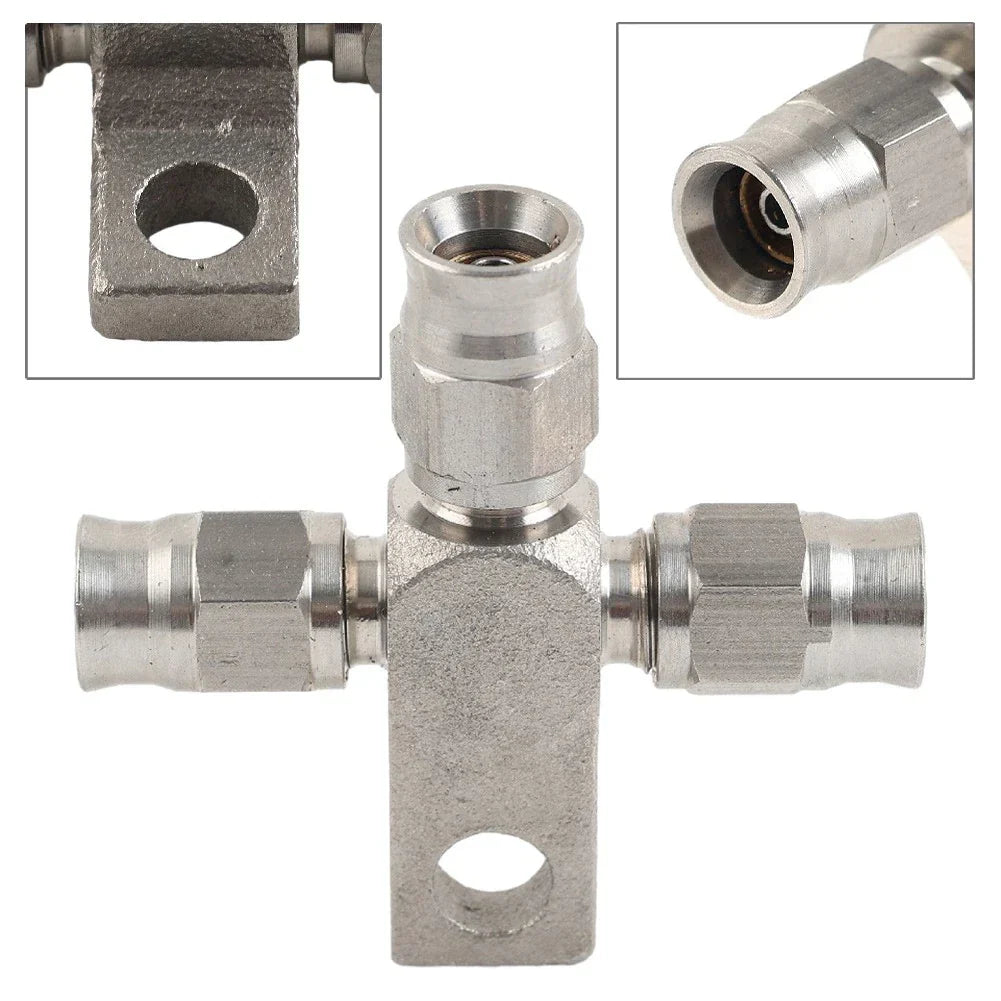 Stainless Steel AN-3 Tee Brake Hose Fittings for Car (No Year Specified)