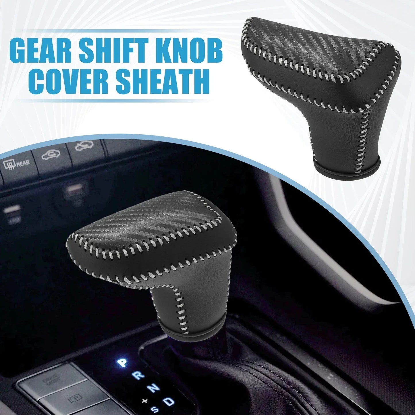 Gear Shift Knob Cover for Hyundai Elantra 2021-2023 Black Gray
