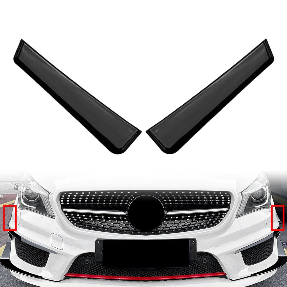 Glossy Black Front Bumper Side Spoiler for Benz CLA Class C117 (2013-2016)