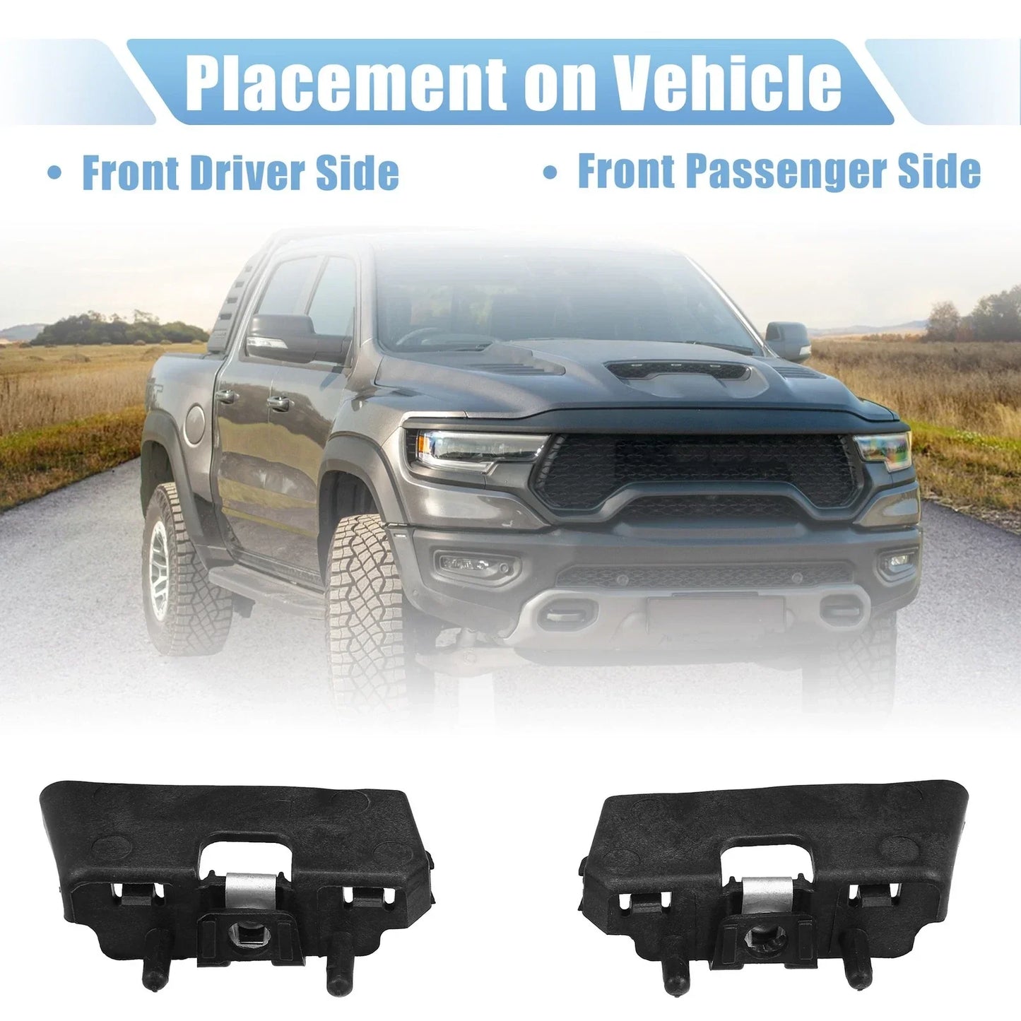 Left & Right Front Bumper Brackets for Dodge Ram 1500 (2019-2023)