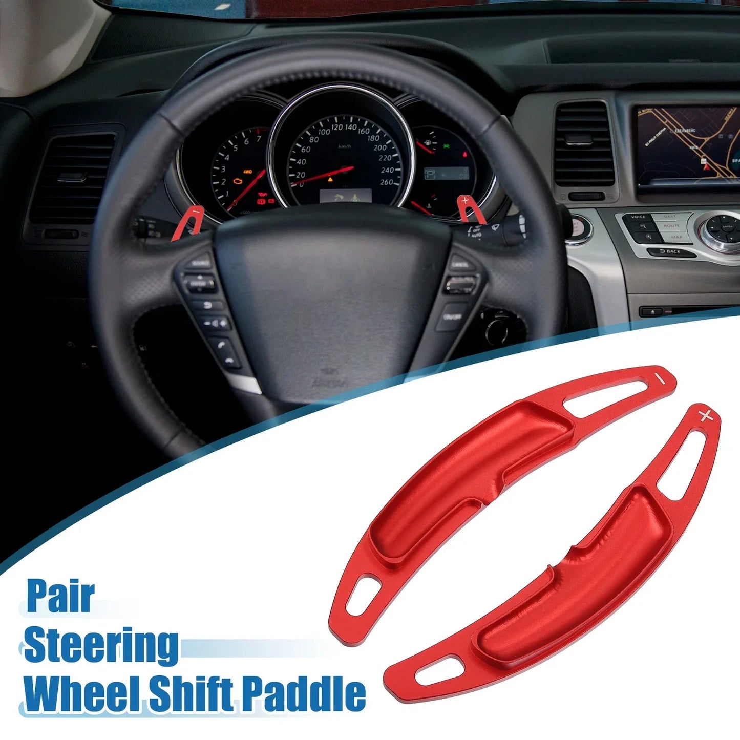 Steering Wheel Shift Paddle Covers for Porsche Cayenne Red (Set of 2)