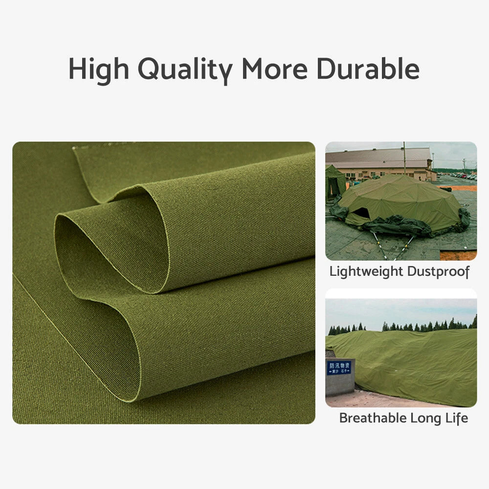 Heavy Duty Canvas Tarp 3 x Army Waterproof Sun Blocked Tarpaulin