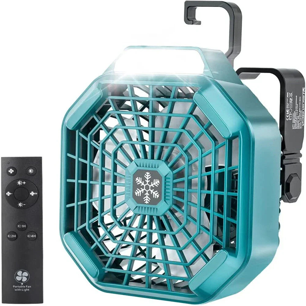 New Camping Ceiling Fan with LED Light for Makita 14.4V 18V Battery