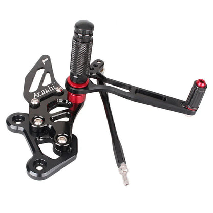Steel Black Rearset Footpegs for Suzuki GSR750 (2011-2016)