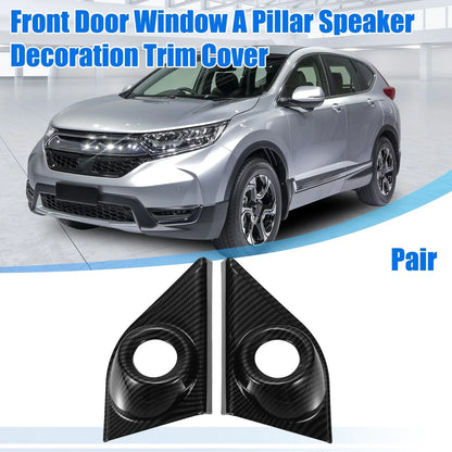 Carbon Fiber Front Door Window A-Pillar Speaker Covers for Honda CR-V (2017-2023)