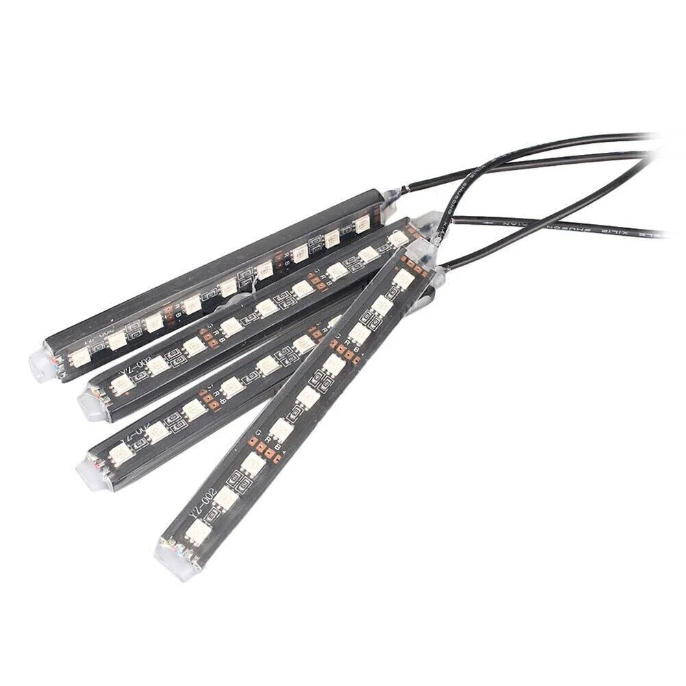 4 x Colorful LED Car Interior Lights Kit for Universal Models