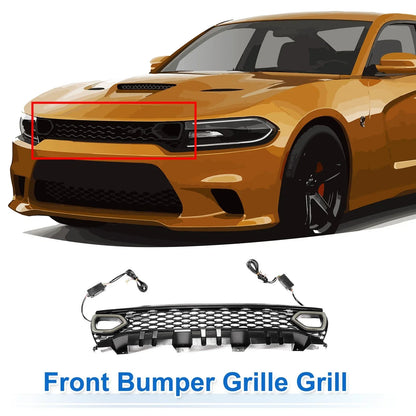 Front Upper Bumper Grille for Dodge Charger 2015-2023 Plastic Black